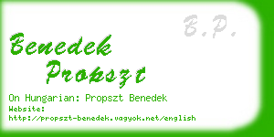 benedek propszt business card